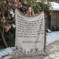 Artwork Heirloom Woven Blanket (Portrait) for Mom - Mother's Day Gift - Letter
