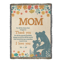Artwork Heirloom Woven Blanket (Portrait) for Mom - Mother's Day Gift - Thank You