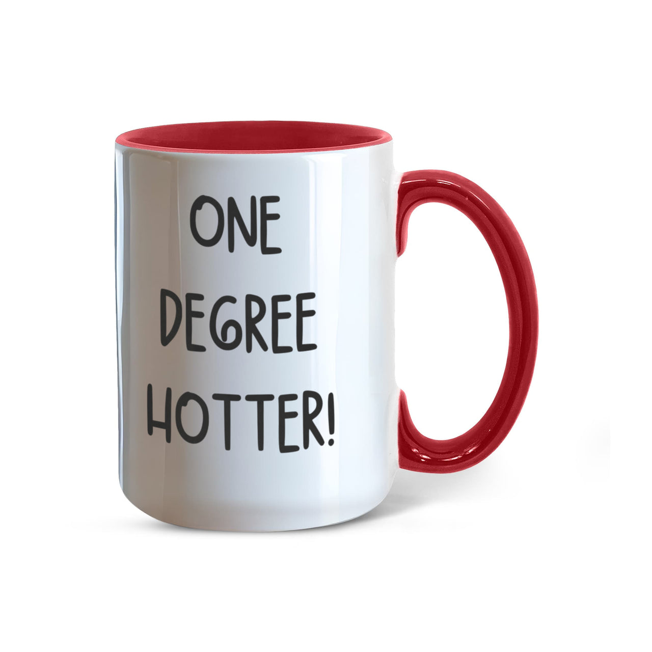 Color Accent Mugs -one degree hotter funny