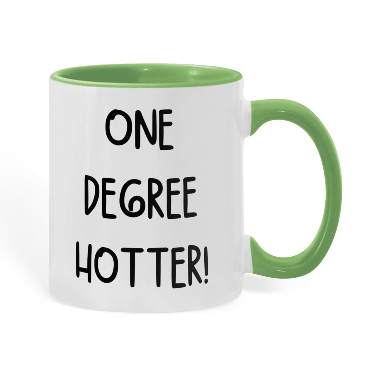 Color Accent Mugs -one degree hotter funny