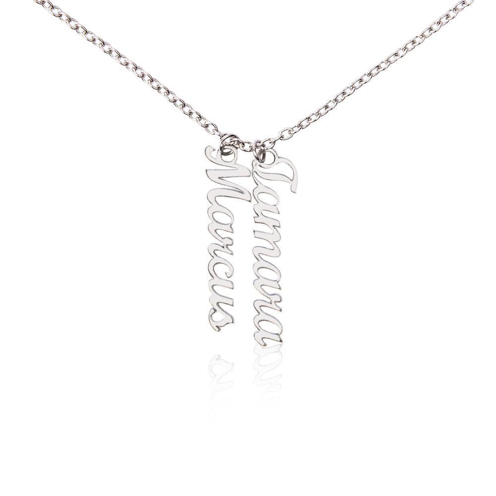 Multi Vertical Name Necklace with Kids Name for Her - Mother's Day Gift