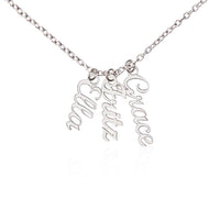 Multi Vertical Name Necklace with Kids Name for Her - Mother's Day Gift