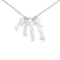 Multi Vertical Name Necklace with Kids Name for Her - Mother's Day Gift