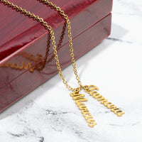 Multi Vertical Name Necklace with Kids Name for Her - Mother's Day Gift