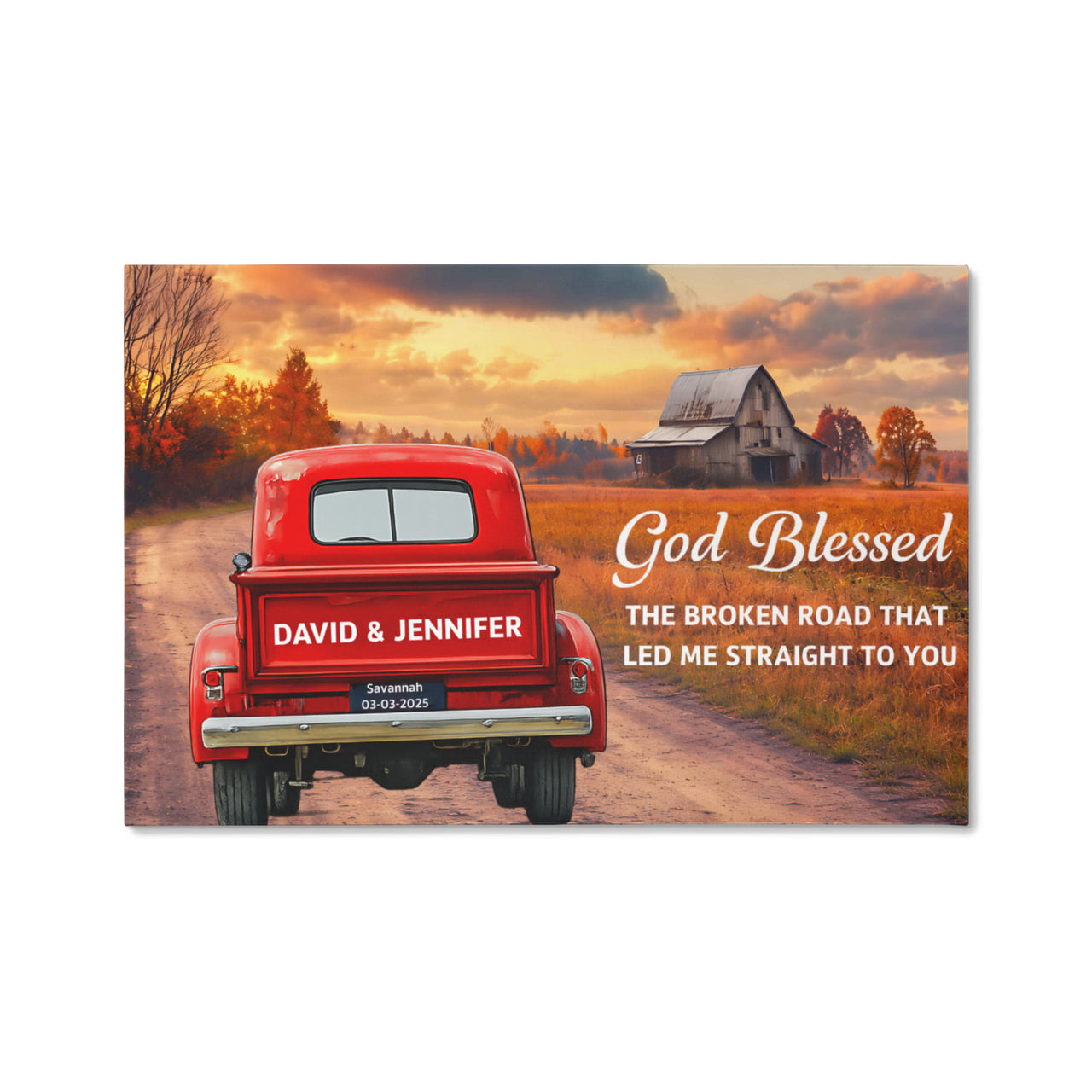Gallery Wrapped Canvas Multiple Variant Landscape 2.0 - God Blessed the Broken Road