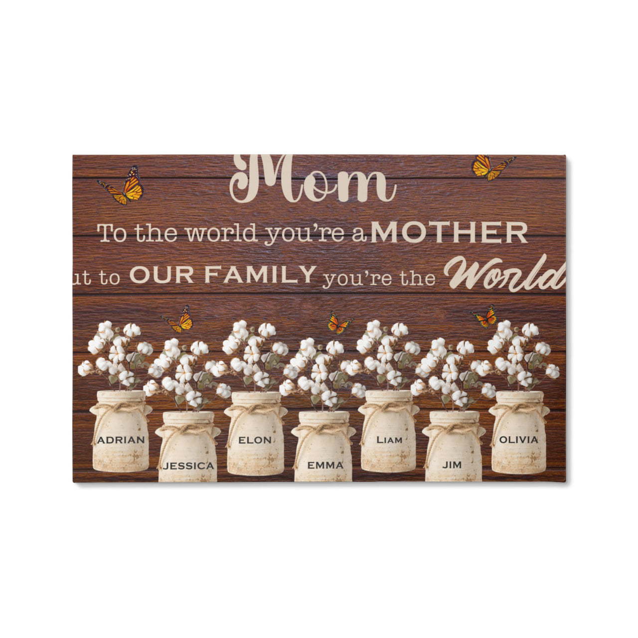 Gallery Wrapped Canvas Multiple Variant Landscape for Mom - Mother's Day Gift - To Our Family Yor're the World