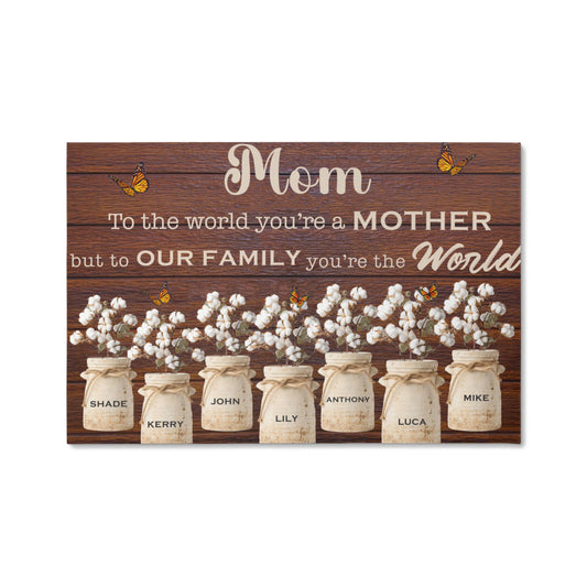 Personalized Custom Canvas – Mom Gift with Kids' Names
