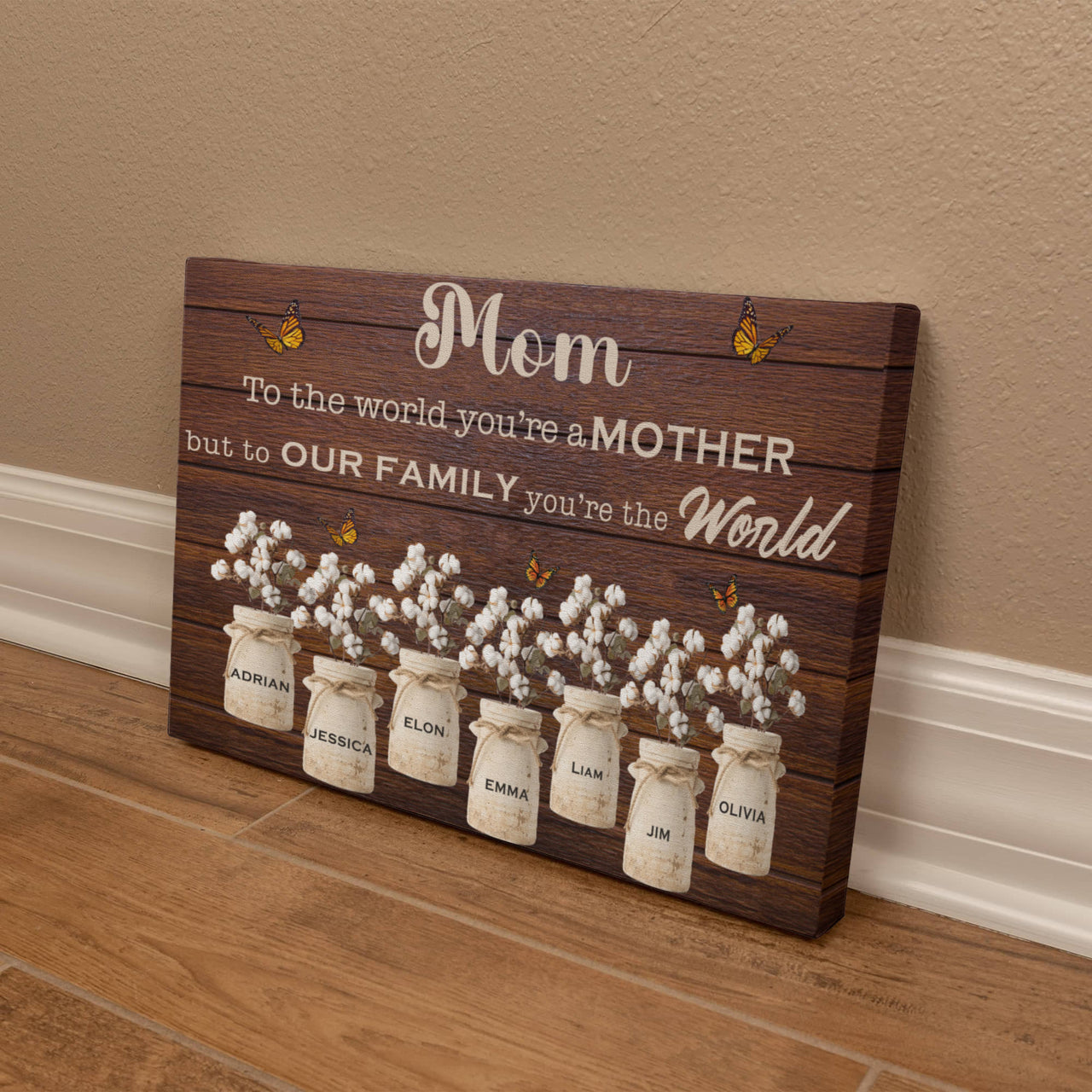 Gallery Wrapped Canvas Multiple Variant Landscape for Mom - Mother's Day Gift - To Our Family Yor're the World