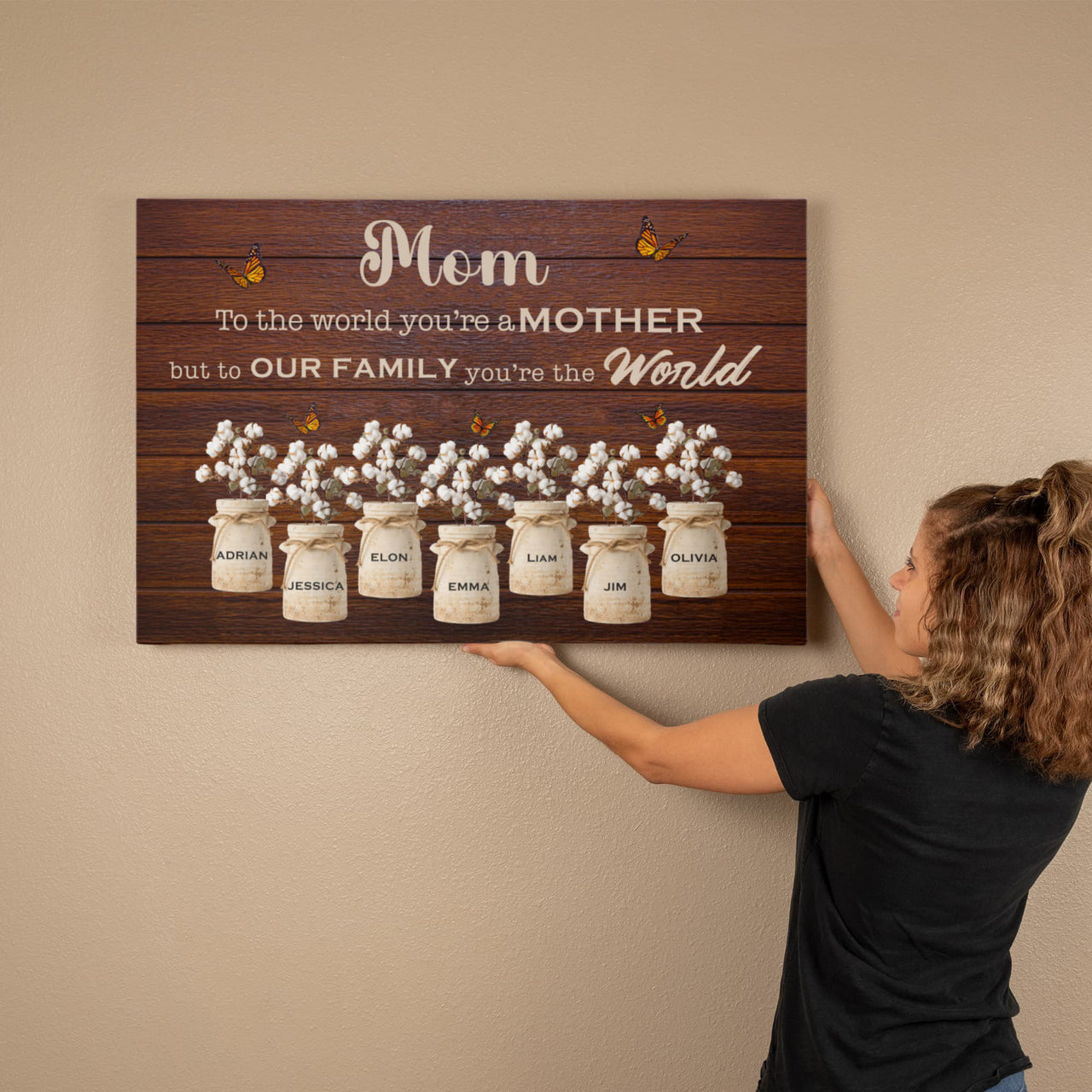 Gallery Wrapped Canvas Multiple Variant Landscape for Mom - Mother's Day Gift - To Our Family Yor're the World