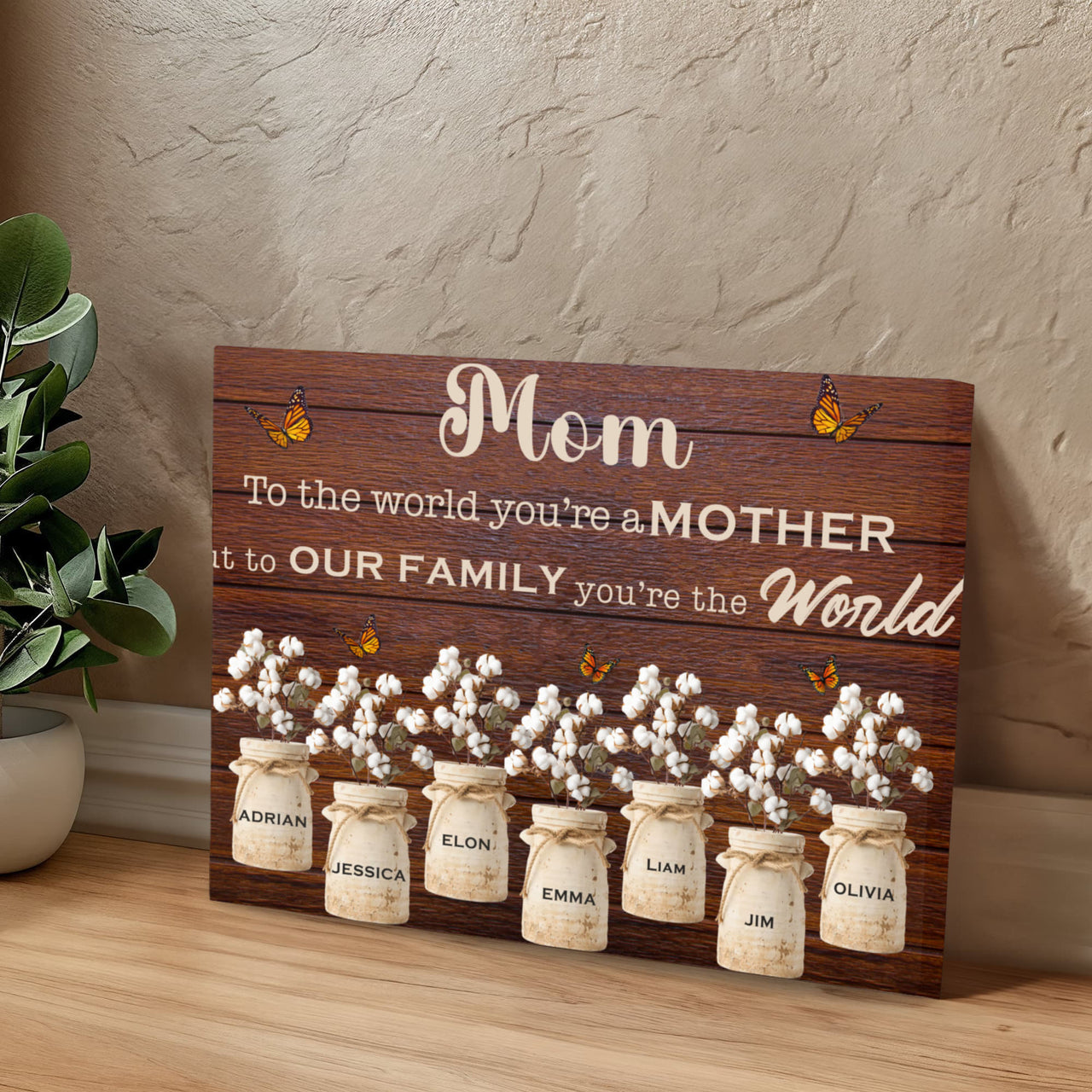 Gallery Wrapped Canvas Multiple Variant Landscape for Mom - Mother's Day Gift - To Our Family Yor're the World