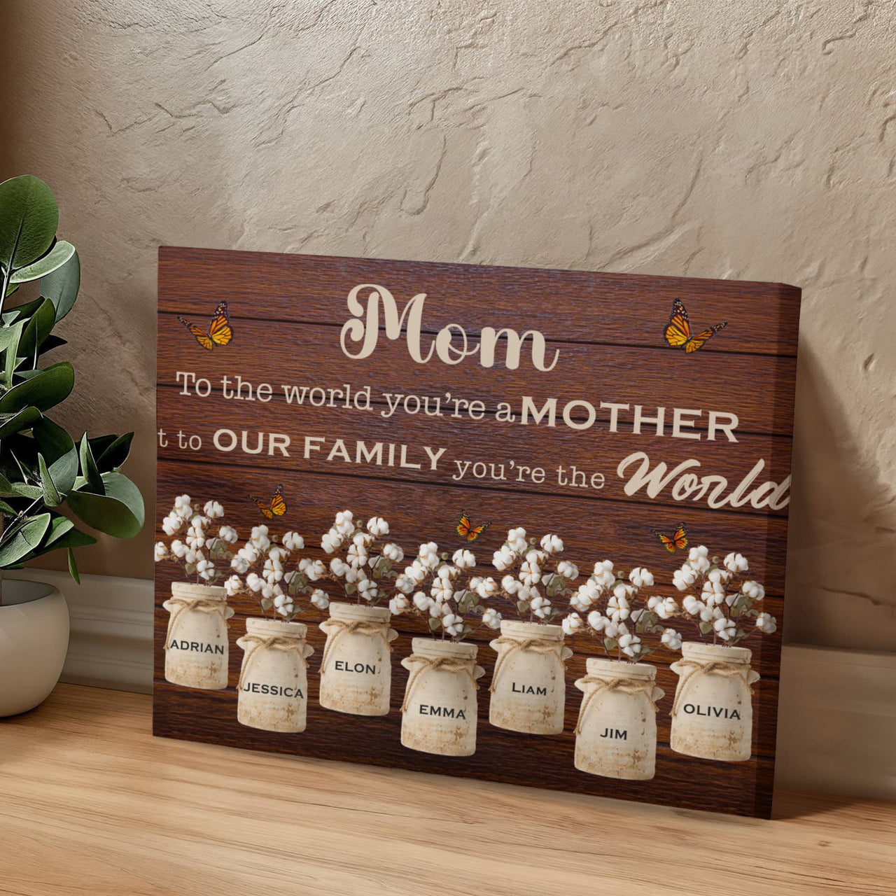 Gallery Wrapped Canvas Multiple Variant Landscape for Mom - Mother's Day Gift - To Our Family Yor're the World