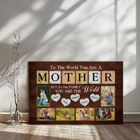 Personalized Canvas – Gift for Mom with Kids' Names and Photos - TreasuredTale