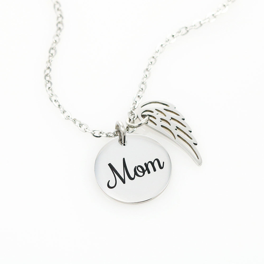 Memorial Necklace / Remembrance Necklace with Angel Wing - Mom, The Years May Pass - Mother's Day Memorial Gift