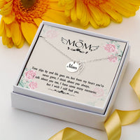Memorial Necklace / Remembrance Necklace with Angel Wing - Mom, Time Slips By - Mother's Day Memorial Gift