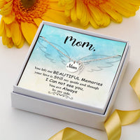Memorial Necklace / Remembrance Necklace with Angel Wing - Mom, You Left Me - Mother's Day Memorial Gift