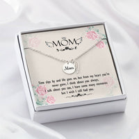 Memorial Necklace / Remembrance Necklace with Angel Wing - Mom, Time Slips By - Mother's Day Memorial Gift