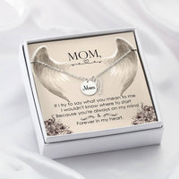 Memorial Necklace / Remembrance Necklace with Angel Wing - Mom, If I Try to Say - Mother's Day Memorial Gift