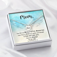 Memorial Necklace / Remembrance Necklace with Angel Wing - Mom, You Left Me - Mother's Day Memorial Gift