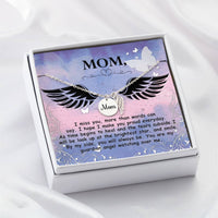 Memorial Necklace / Remembrance Necklace with Angel Wing - Mom, I Miss You - Mother's Day Memorial Gift