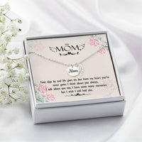 Memorial Necklace / Remembrance Necklace with Angel Wing - Mom, Time Slips By - Mother's Day Memorial Gift