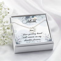 Memorial Necklace / Remembrance Necklace with Angel Wing - Mom, Your Guiding Hand - Mother's Day Memorial Gift