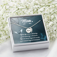 Memorial Necklace / Remembrance Necklace with Angel Wing - Mom, Your Life - Mother's Day Memorial Gift