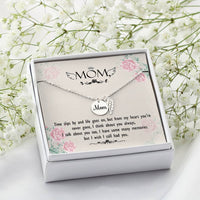 Memorial Necklace / Remembrance Necklace with Angel Wing - Mom, Time Slips By - Mother's Day Memorial Gift