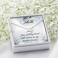 Memorial Necklace / Remembrance Necklace with Angel Wing - Mom, Your Guiding Hand - Mother's Day Memorial Gift