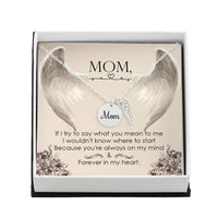 Memorial Necklace / Remembrance Necklace with Angel Wing - Mom, If I Try to Say - Mother's Day Memorial Gift