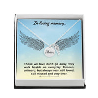 Memorial Necklace / Remembrance Necklace with Angel Wing - Mom, In Loving Memory - Mother's Day Memorial Gift