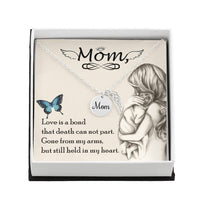 Memorial Necklace / Remembrance Necklace with Angel Wing - Mom, Love is Bond - Mother's Day Memorial Gift