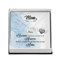 Memorial Necklace / Remembrance Necklace with Angel Wing - Mom, Because Someone We Love  - Mother's Day Memorial Gift
