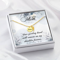 Memorial Necklace / Remembrance Necklace with Angel Wing - Mom, Your Guiding Hand - Mother's Day Memorial Gift