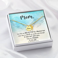 Memorial Necklace / Remembrance Necklace with Angel Wing - Mom, You Left Me - Mother's Day Memorial Gift