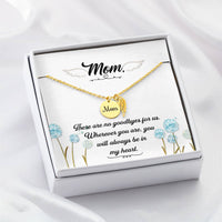 Memorial Necklace / Remembrance Necklace with Angel Wing - Mom, There are No Goodbyes  - Mother's Day Memorial Gift