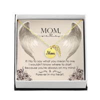 Memorial Necklace / Remembrance Necklace with Angel Wing - Mom, If I Try to Say - Mother's Day Memorial Gift