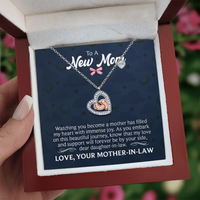 Baby Feet Heart Necklace for Daughter-In-Law from Mother-In-Law - Mother's Day Gift
