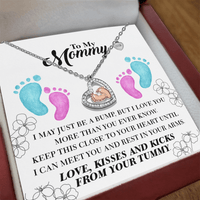 Baby Feet Heart Necklace – Mom to Be Gift from Bump - TreasuredTale