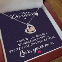 Baby Feet Heart Necklace for Daughter from Mom - Mother's Day Gift for Mom To Be / Future Mom