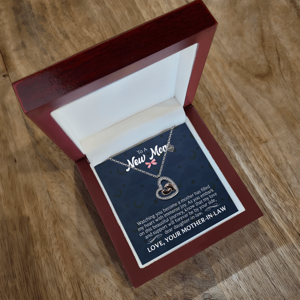 Baby Feet Heart Necklace for Daughter-In-Law from Mother-In-Law - Mother's Day Gift