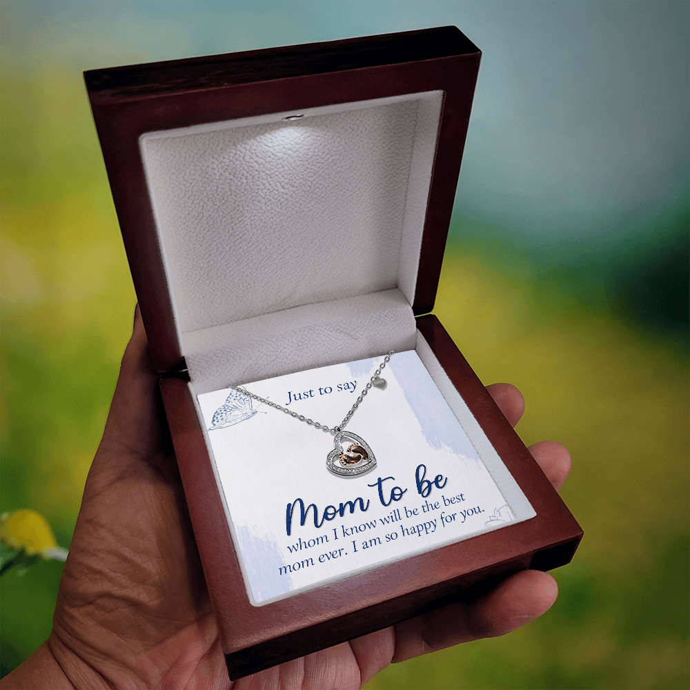Baby Feet Heart Necklace to Mom To Be / Future Mom - Mother's Day Gift