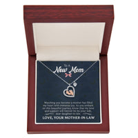 Baby Feet Heart Necklace for Daughter-In-Law from Mother-In-Law - Mother's Day Gift