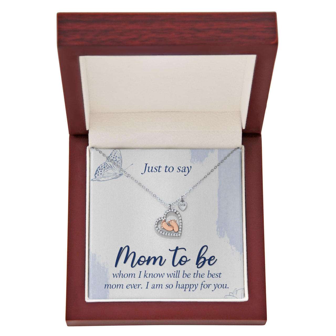 Baby Feet Heart Necklace to Mom To Be / Future Mom - Mother's Day Gift