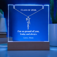 Keepsake Acrylic with Graduation Cap Name Necklace Bundle - SHE DID IT