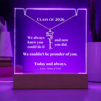 Keepsake Acrylic with Graduation Cap Name Necklace Bundle - WE ALWAYS KNEW