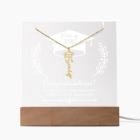 Keepsake Acrylic with Graduation Cap Name Necklace Bundle - Graduation