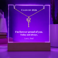 Keepsake Acrylic with Graduation Cap Name Necklace Bundle - FOREVER PROUD