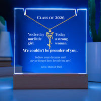 Keepsake Acrylic with Graduation Cap Name Necklace Bundle - Graduation OUR LITTLE GIRL