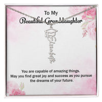 Graduation Cap Name Necklace - Gift for Granddaughter, May You Find Great Joy And Success