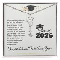 Graduation Cap Name Necklace - You Believed You Could